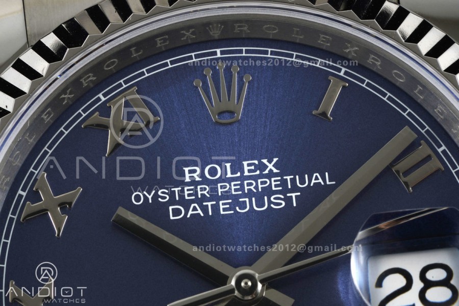 DateJust 36 SS 126234 ARF 1:1 Best Edition Blue Roman Dial on Oyster Bracelet DD3235