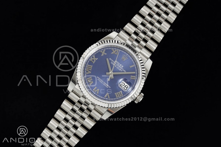 DateJust 36 SS 126234 ARF 1:1 Best Edition Blue Roman Dial on Jubilee Bracelet DD3235