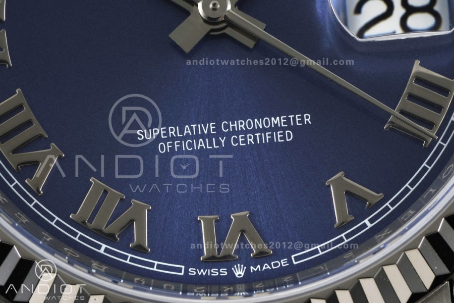 DateJust 36 SS 126234 ARF 1:1 Best Edition Blue Roman Dial on Jubilee Bracelet DD3235