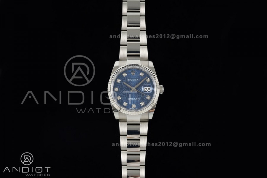 DateJust 36 SS 126234 ARF 1:1 Best Edition Blue Computer Diamonds Dial on Oyster Bracelet DD3235