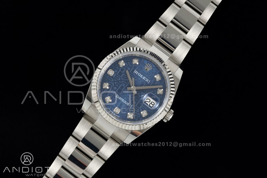 DateJust 36 SS 126234 ARF 1:1 Best Edition Blue Computer Diamonds Dial on Oyster Bracelet DD3235