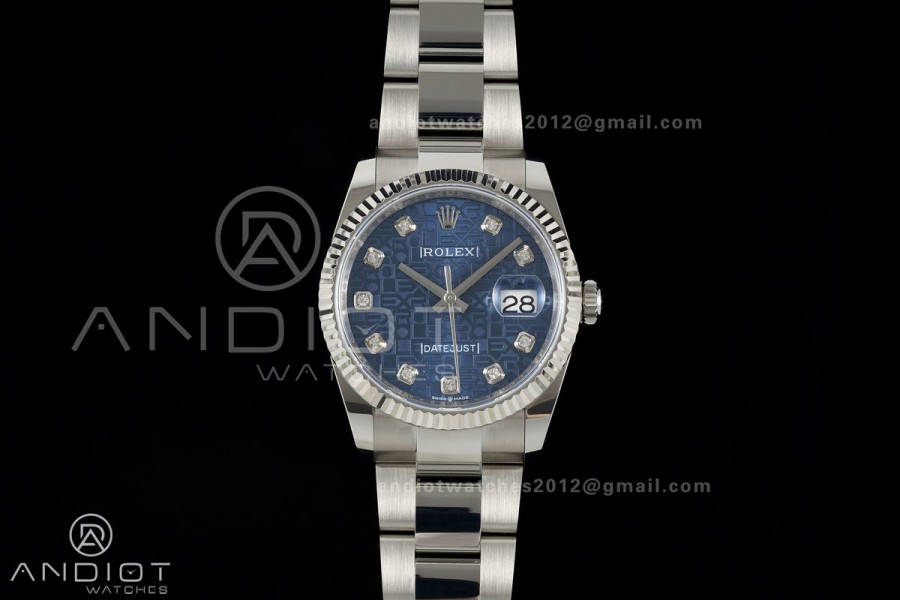 DateJust 36 SS 126234 ARF 1:1 Best Edition Blue Computer Diamonds Dial on Oyster Bracelet DD3235