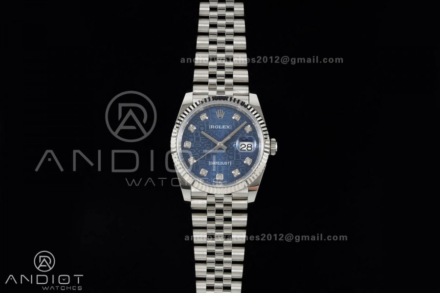 DateJust 36 SS 126234 ARF 1:1 Best Edition Blue Computer Diamonds Dial on Jubilee Bracelet DD3235