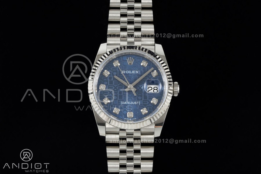 DateJust 36 SS 126234 ARF 1:1 Best Edition Blue Computer Diamonds Dial on Jubilee Bracelet DD3235