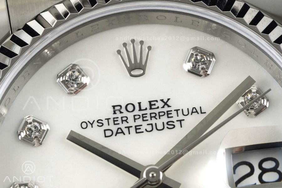 DateJust 36 SS 126234 ARF 1:1 Best Edition White MOP Diamonds Dial on Oyster Bracelet DD3235