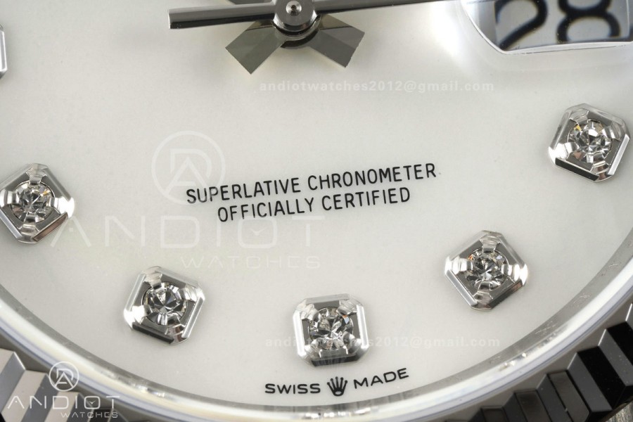 DateJust 36 SS 126234 ARF 1:1 Best Edition White MOP Diamonds Dial on Oyster Bracelet DD3235