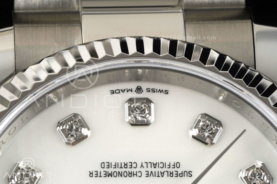 DateJust 36 SS 126234 ARF 1:1 Best Edition White MOP Diamonds Dial on Oyster Bracelet DD3235