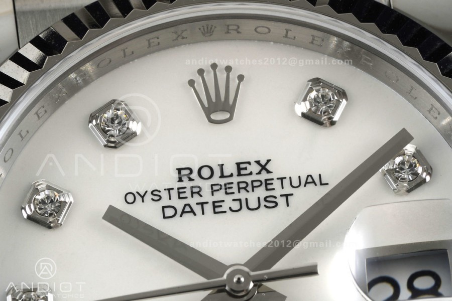 DateJust 36 SS 126234 ARF 1:1 Best Edition White MOP Diamonds Dial on Jubilee Bracelet DD3235
