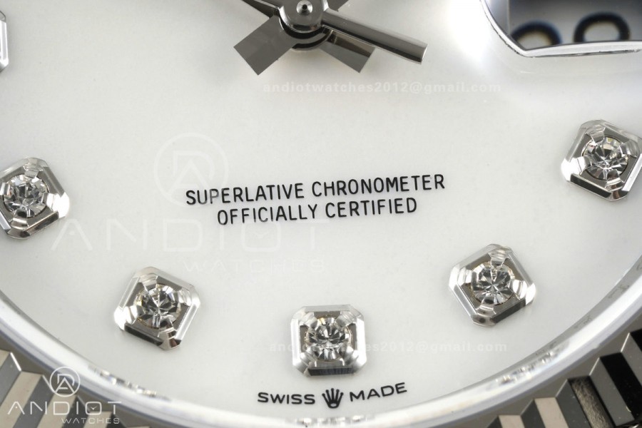 DateJust 36 SS 126234 ARF 1:1 Best Edition White MOP Diamonds Dial on Jubilee Bracelet DD3235