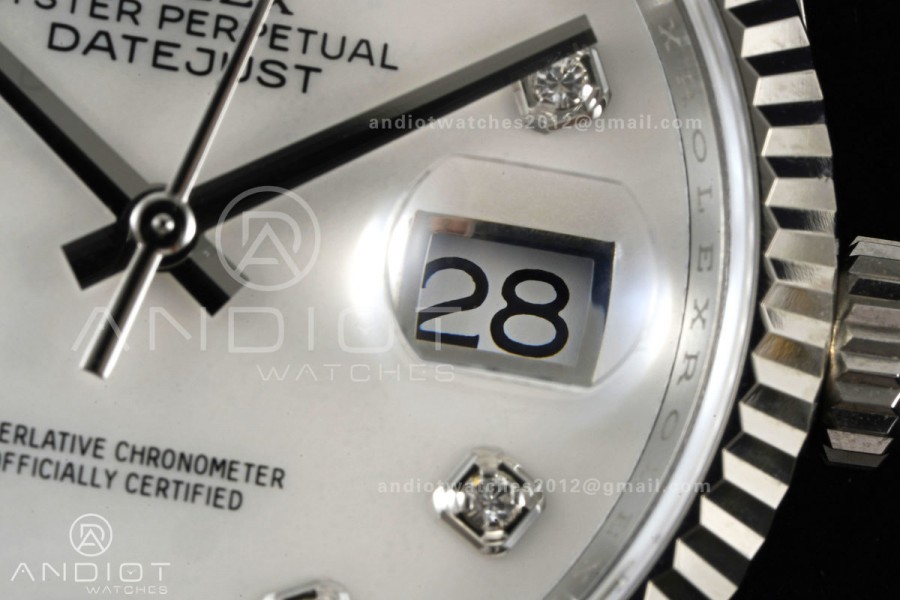 DateJust 36 SS 126234 ARF 1:1 Best Edition White MOP Diamonds Dial on Jubilee Bracelet DD3235