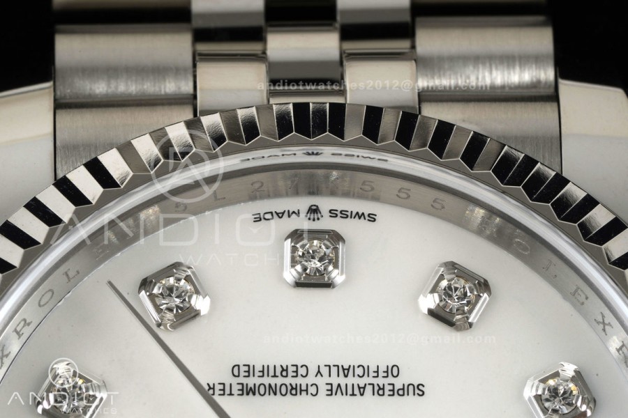 DateJust 36 SS 126234 ARF 1:1 Best Edition White MOP Diamonds Dial on Jubilee Bracelet DD3235