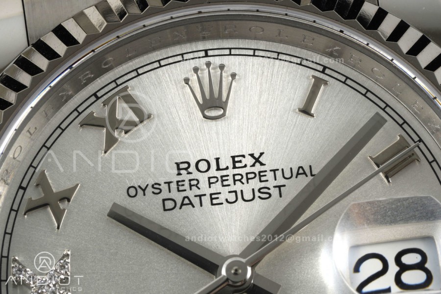 DateJust 36 SS 126234 ARF 1:1 Best Edition Silver Diamond Roman Dial on Oyster Bracelet DD3235