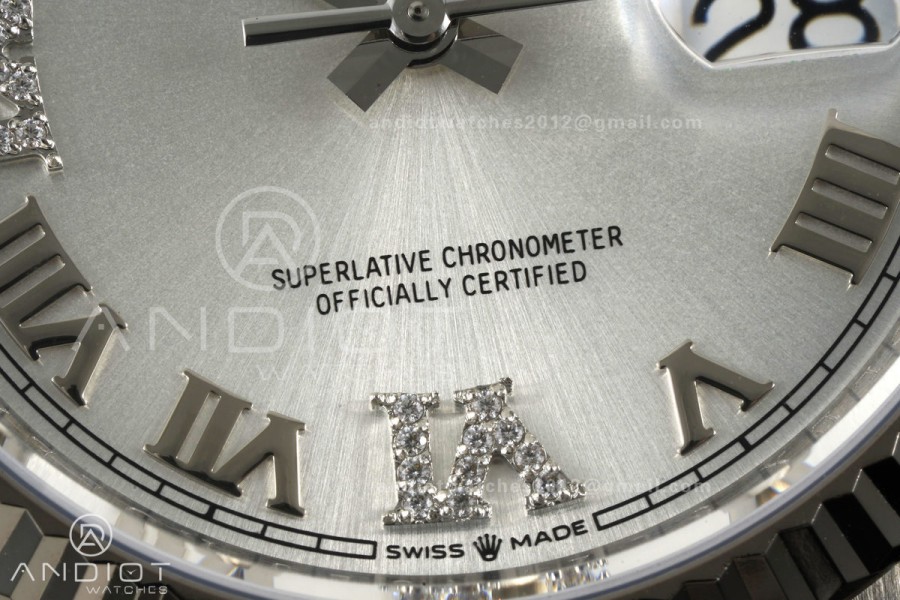 DateJust 36 SS 126234 ARF 1:1 Best Edition Silver Diamond Roman Dial on Oyster Bracelet DD3235
