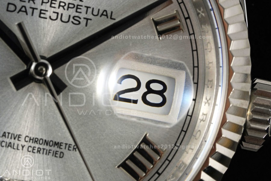 DateJust 36 SS 126234 ARF 1:1 Best Edition Silver Diamond Roman Dial on Oyster Bracelet DD3235