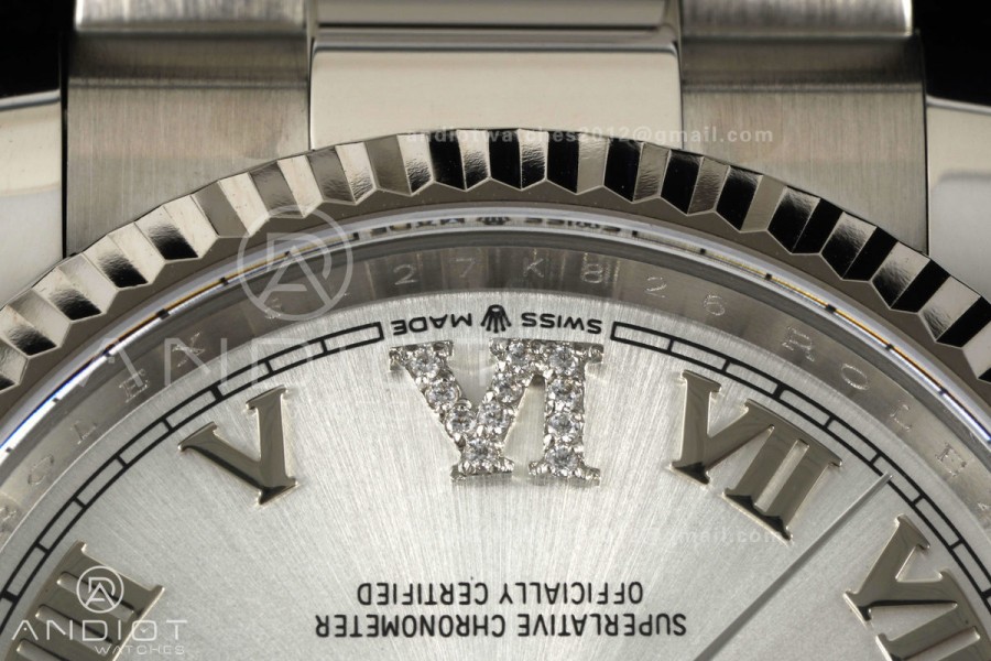 DateJust 36 SS 126234 ARF 1:1 Best Edition Silver Diamond Roman Dial on Oyster Bracelet DD3235