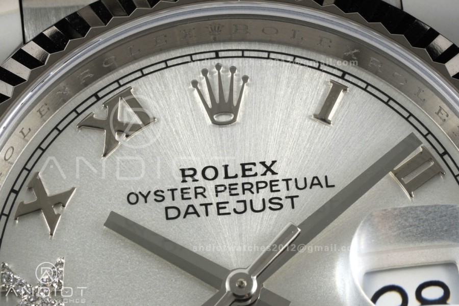 DateJust 36 SS 126234 ARF 1:1 Best Edition Silver Diamond Roman Dial on Jubilee Bracelet DD3235