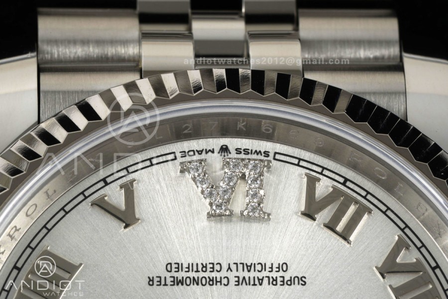 DateJust 36 SS 126234 ARF 1:1 Best Edition Silver Diamond Roman Dial on Jubilee Bracelet DD3235