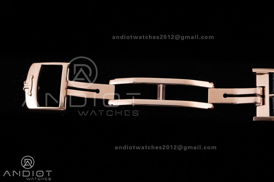 Rendez-Vous Night & Day RG APSF 1:1 Best Edition White Dial Diamonds Bezel on Brown Leather Strap SA898