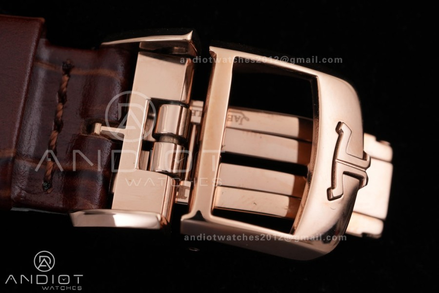 Rendez-Vous Night & Day RG APSF 1:1 Best Edition White Dial Diamonds Bezel on Brown Leather Strap SA898