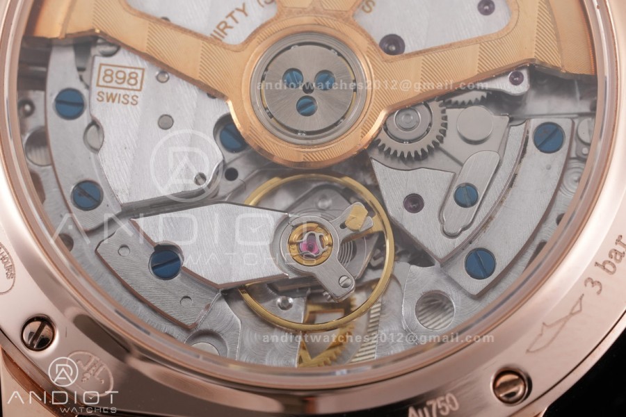 Rendez-Vous Night & Day RG APSF 1:1 Best Edition White Dial Diamonds Bezel on Brown Leather Strap SA898