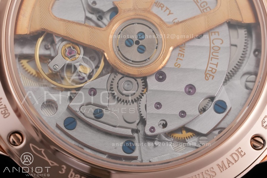 Rendez-Vous Night & Day RG APSF 1:1 Best Edition White Dial Diamonds Bezel on Black Leather Strap SA898