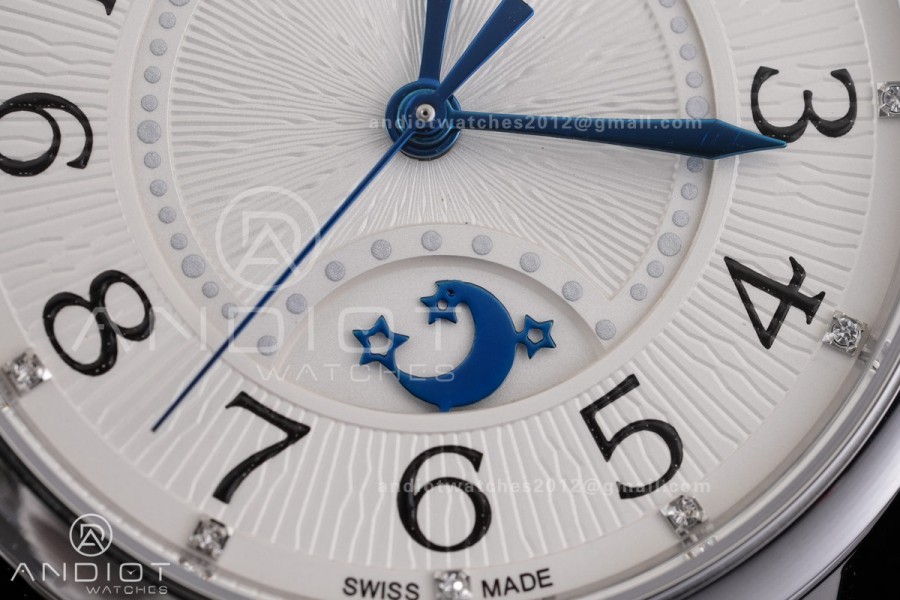 Rendez-Vous Night & Day SS APSF 1:1 Best Edition White Dial on Blue Leather Strap SA898