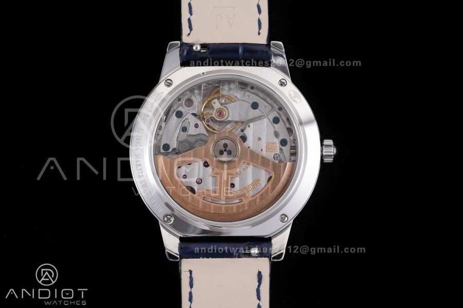 Rendez-Vous Night & Day SS APSF 1:1 Best Edition Blue Dial Diamonds Bezel on Blue Leather Strap SA898