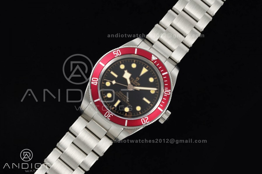 Black bay 41 BLF 1:1 Best Edition Red Bezel Black Dial on Rivet Strap A2824