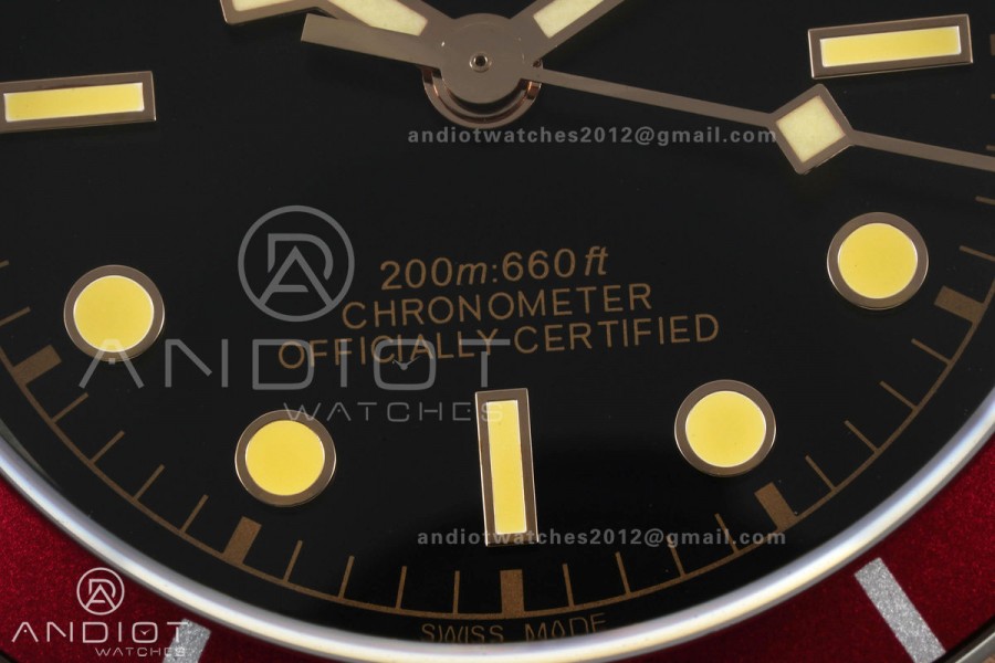 Black bay 41 BLF 1:1 Best Edition Red Bezel Black Dial on Rivet Strap A2824