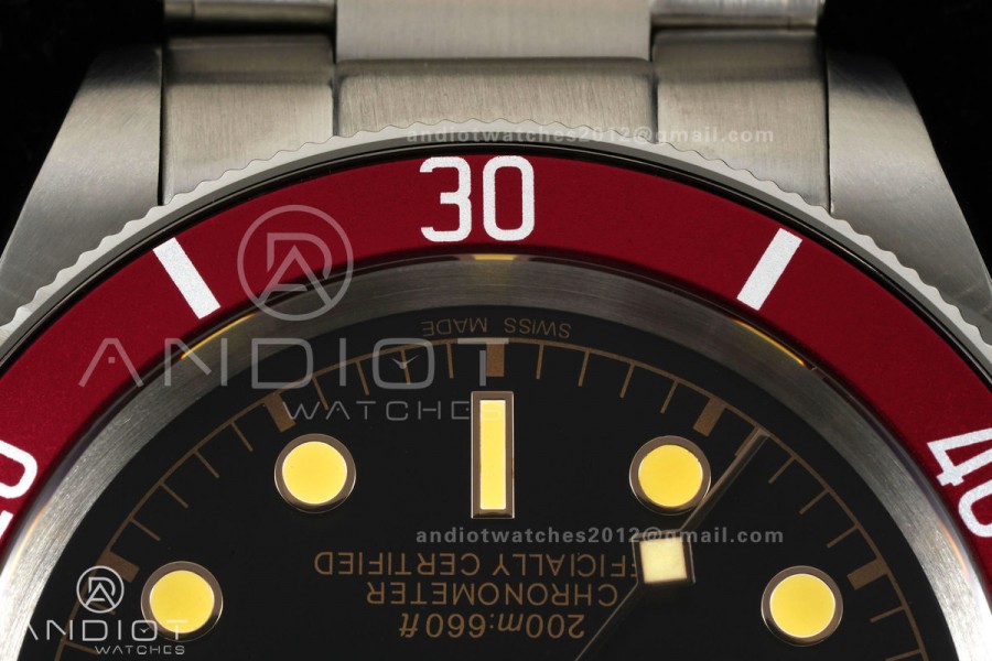 Black bay 41 BLF 1:1 Best Edition Red Bezel Black Dial on Rivet Strap A2824