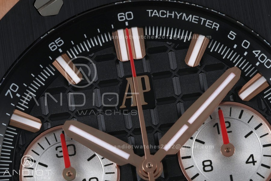 Royal Oak Offshore 43mm 26420 Ceramic Bezel RG Gain Weight DDF 1:1 Black Dial On Black Rubber Strap DD4401 Super Clone 