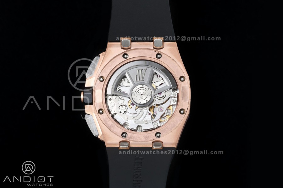 Royal Oak Offshore 43mm 26420 Ceramic Bezel RG Gain Weight DDF 1:1 Black Dial On Black Rubber Strap DD4401 Super Clone 