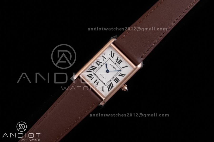 Tank Louis XL 38x27mm RG F1F 1:1 Best Edition White Dial on Brown Strap A1899Mc