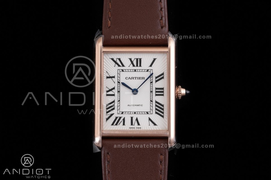 Tank Louis XL 38x27mm RG F1F 1:1 Best Edition White Dial on Brown Strap A1899Mc