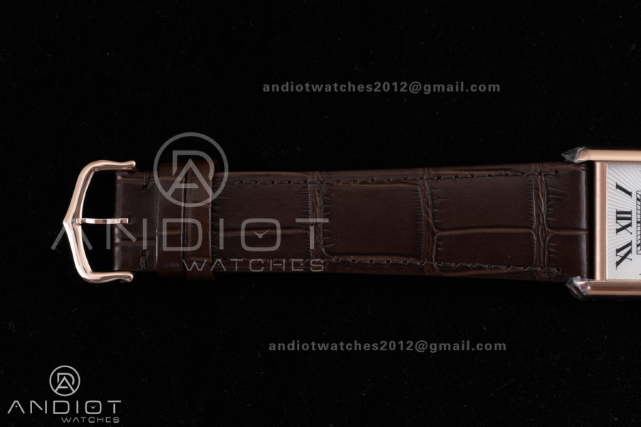 Tank Louis XL 38x27mm RG F1F 1:1 Best Edition White Dial on Dark Brown Strap A1899Mc