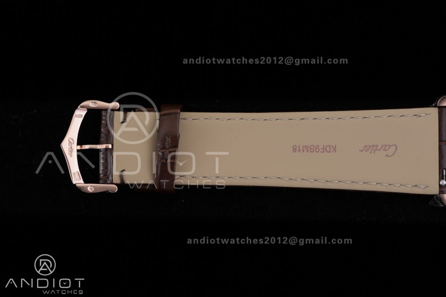 Tank Louis XL 38x27mm RG F1F 1:1 Best Edition White Dial on Dark Brown Strap A1899Mc
