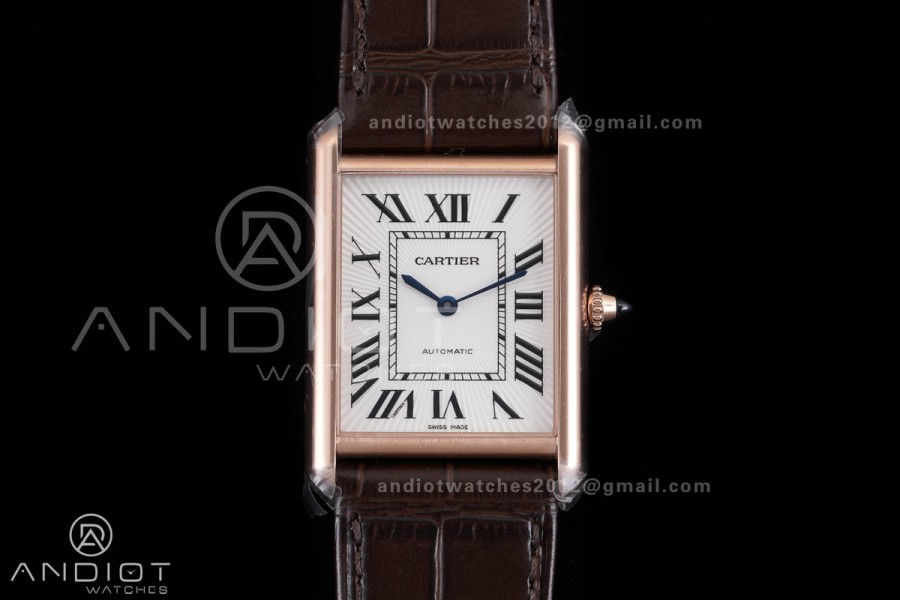 Tank Louis XL 38x27mm RG F1F 1:1 Best Edition White Dial on Dark Brown Strap A1899Mc