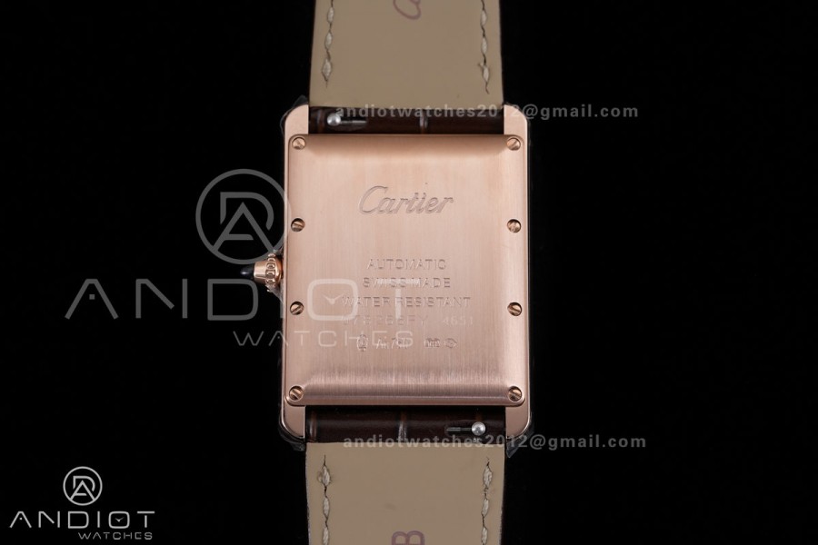 Tank Louis XL 38x27mm RG F1F 1:1 Best Edition White Dial on Dark Brown Strap A1899Mc