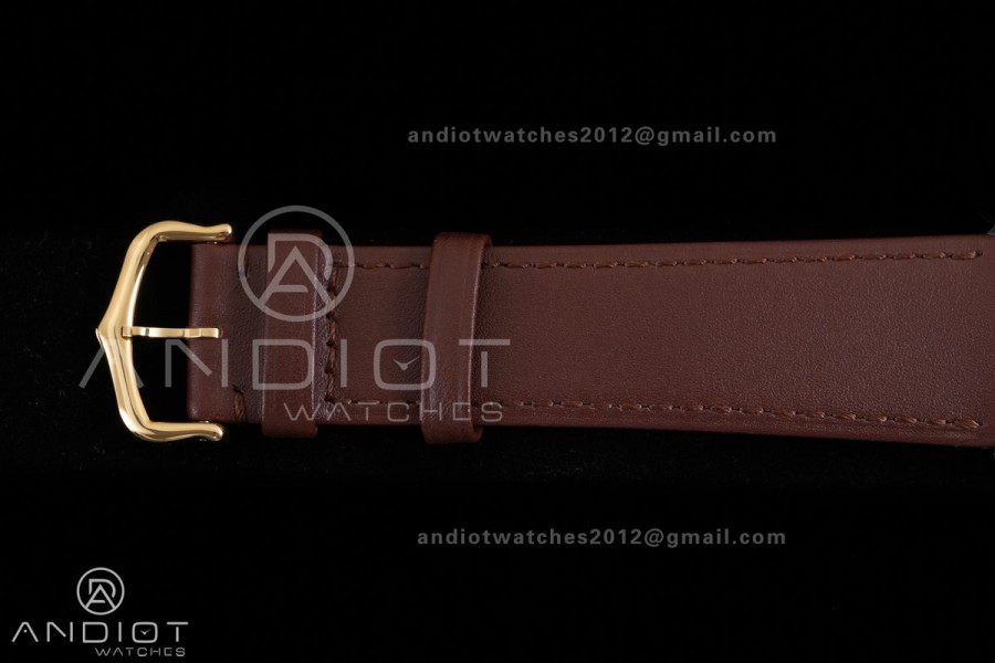 Tank Louis XL 38x27mm YG F1F 1:1 Best Edition White Dial on Brown Strap A1899Mc