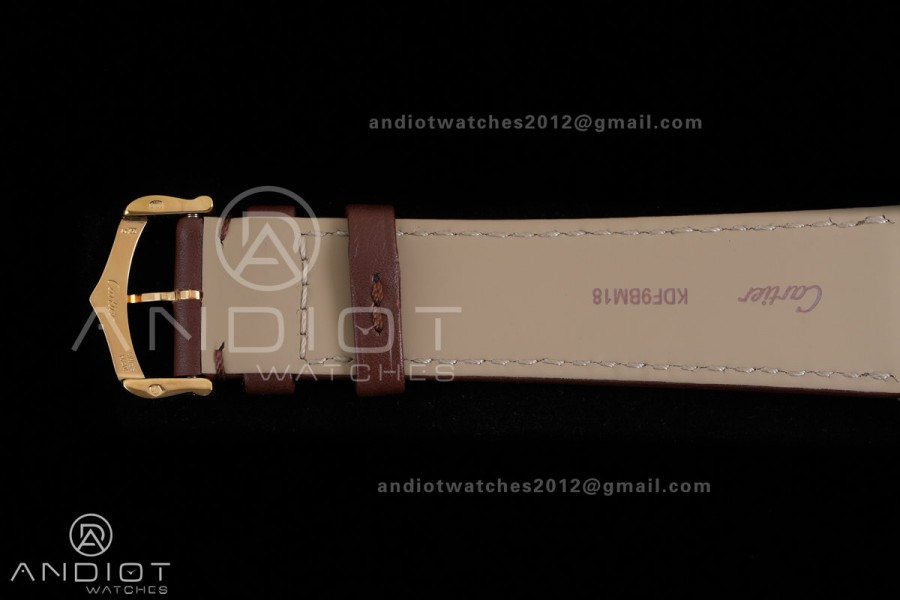 Tank Louis XL 38x27mm YG F1F 1:1 Best Edition White Dial on Brown Strap A1899Mc