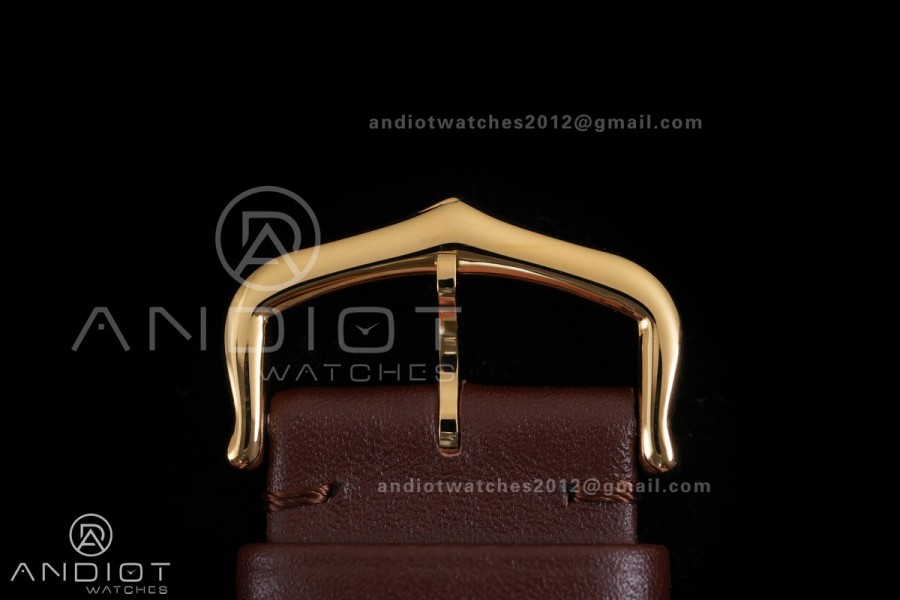 Tank Louis XL 38x27mm YG F1F 1:1 Best Edition White Dial on Brown Strap A1899Mc