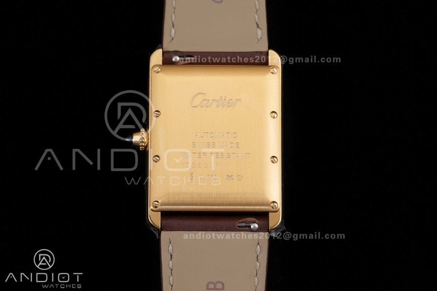 Tank Louis XL 38x27mm YG F1F 1:1 Best Edition White Dial on Brown Strap A1899Mc
