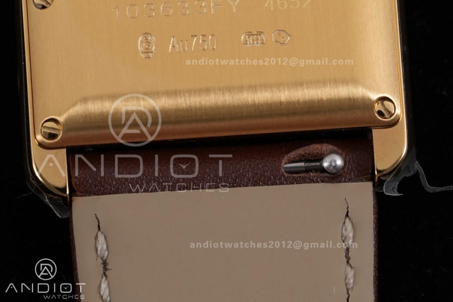 Tank Louis XL 38x27mm YG F1F 1:1 Best Edition White Dial on Brown Strap A1899Mc