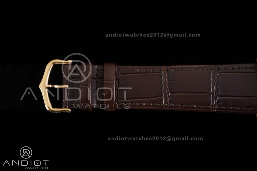 Tank Louis XL 38x27mm YG F1F 1:1 Best Edition White Dial on Dark Brown Strap A1899Mc