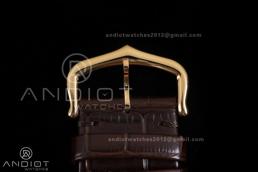 Tank Louis XL 38x27mm YG F1F 1:1 Best Edition White Dial on Dark Brown Strap A1899Mc