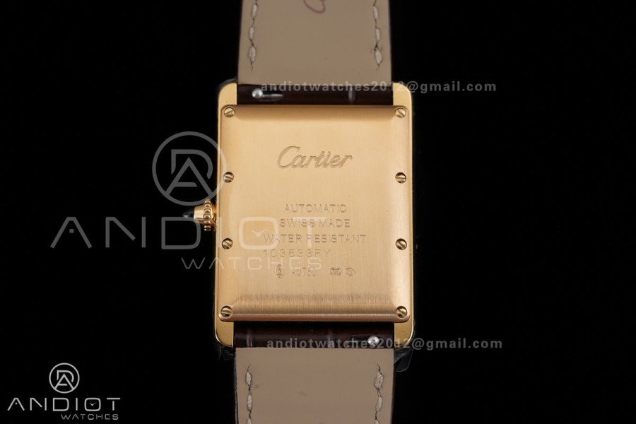 Tank Louis XL 38x27mm YG F1F 1:1 Best Edition White Dial on Dark Brown Strap A1899Mc