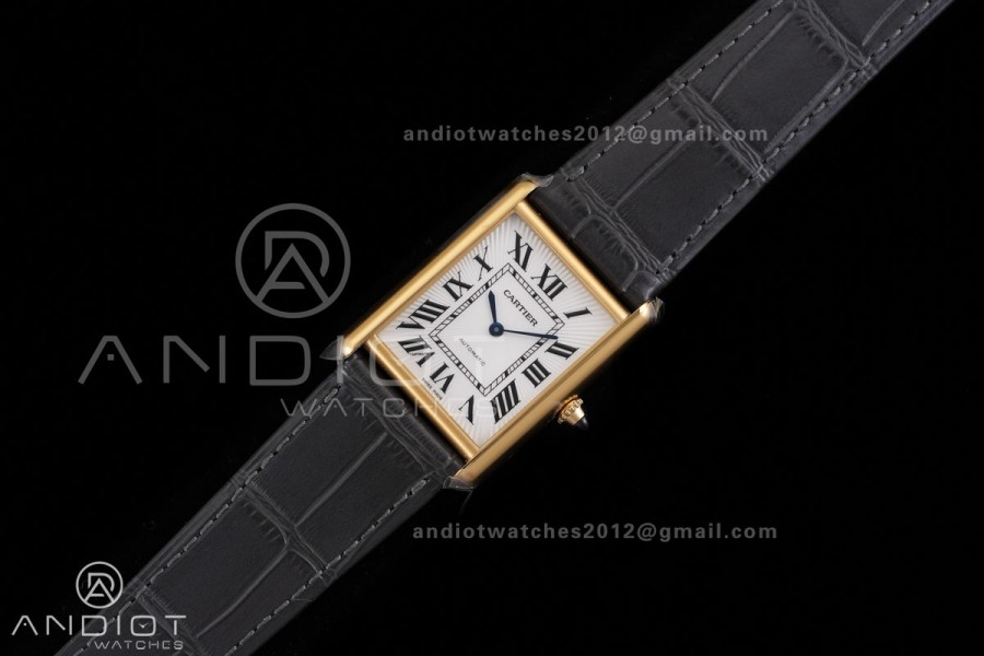 Tank Louis XL 38x27mm YG F1F 1:1 Best Edition White Dial on Gray Strap A1899Mc