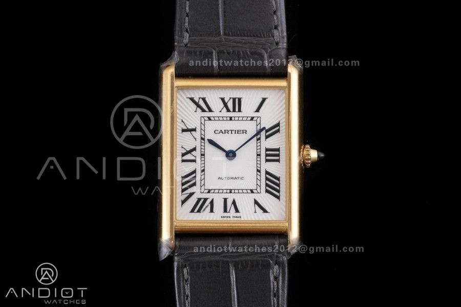 Tank Louis XL 38x27mm YG F1F 1:1 Best Edition White Dial on Gray Strap A1899Mc