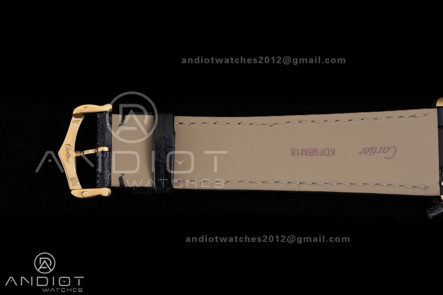 Tank Louis XL 38x27mm YG F1F 1:1 Best Edition White Dial on Black Strap A1899Mc