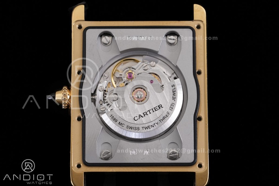 Tank Louis XL 38x27mm YG F1F 1:1 Best Edition White Dial on Black Strap A1899Mc